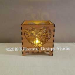 Heart Candle Holder Wood Lantern Centerpiece For Table, Romantic Gift Girlfriend, 5Th Anniversary, Wedding Candle, Mom Birthday - thumbnail 2