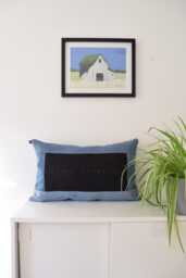 Denim Throw Pillow, Black & Blue 14'' X 22'' - thumbnail 1