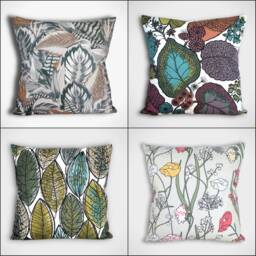 Ochre Tropical Leaf Lampshade, Scandinavian Fabric, For Ceiling Or Lamp, 25cm To 45cm Diameters - thumbnail 4