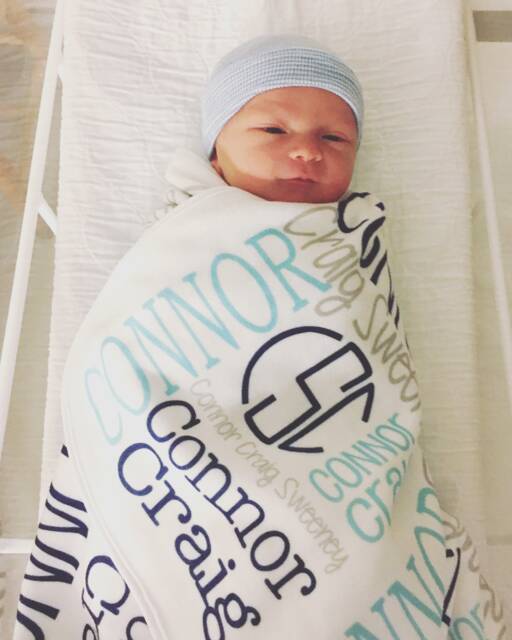 Personalized Baby Blanket, Monogrammed Shower Gift, Swaddle Name Unique Handmade Gift For Boy New Mom, Blanket - image 1