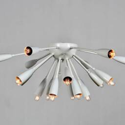 Mid Century Sputnik Brass Ceiling Light, Handmade Flush Mount Lamp - thumbnail 3