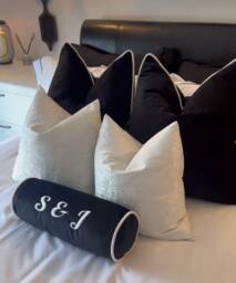 Monochrome Black & White Luxury Cushion Cover Set - Instagram Best Seller Personalised - thumbnail 1