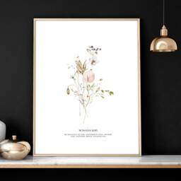 Modern Christian Scripture Bible Verse Wall Art Prints, 3 Piece Sketches Framed Prints, Botanical Christianity Home Decor - thumbnail 2