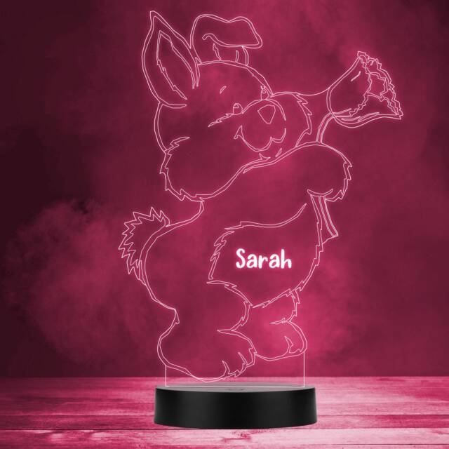 Bunny Holding Flowers Thumper Personalised Gift Colour Change Led Night Light - image 1