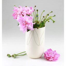 White Tube Vase. Handmade Ceramic Modern Contemporary Porcelain Wedding Container Design By Conceptstudio - thumbnail 3
