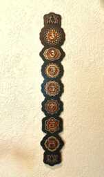 "Chakra Wooden Wall Art Laser Cut Birch Wood, Yoga Decor - 34"" X 6" - thumbnail 1