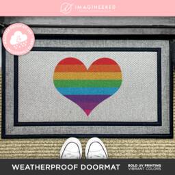 Love Heart Doormat - Love Is Pride Month Welcome Mat Lgbtqi Gifts Happy Custom - thumbnail 1