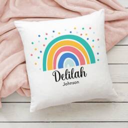 Personalised Cushion For Girls Any Name Rainbow Pillow Decorative Cushions Bedroom Accessories Nursery Decor Birthday Gifts Keepsake Present - thumbnail 3