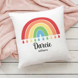 Personalised Cushion For Girls Any Name Rainbow Pillow Decorative Cushions Bedroom Accessories Nursery Decor Birthday Gifts Keepsake Present - thumbnail 2