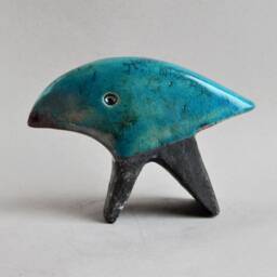 "Ceramic Sculpture ""Blue Raven" - thumbnail 2