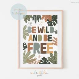 Be Wild Free Print, Jungle Nursery Safari Animals Scandi Decor, Boy Playroom Prints, Kids Art - thumbnail 2