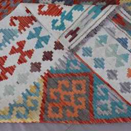 7x10 One Of A Kind Rug, Afghan Geometric Kilim Handmade Wool Flatweave Multicolor Tribal Large Area Living Room Rug - thumbnail 4