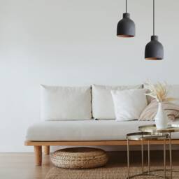 Wood Pendant Lights Black, Modern Hanging Chandelier Living Room, Wabi Sabi Lampsade - thumbnail 2