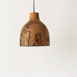 Wood Pendant Lights Black, Modern Hanging Chandelier Living Room, Wabi Sabi Lampsade - thumbnail 3