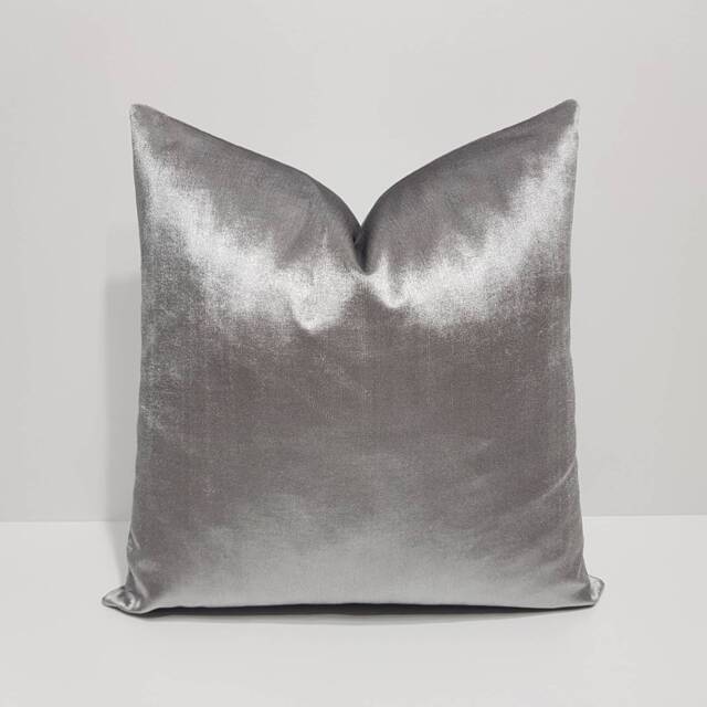 Silver Velvet Throw Pillow Cover, Couch Bright Cushion Cases, Bed Lumbar Pillowcase - image 1