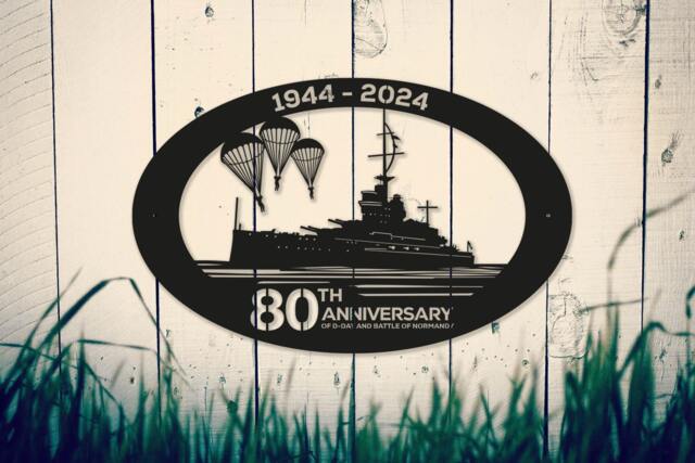 The D-Day 82nd Anniversary Landings Oval Design & The Battle Of Normandy, Metal Wall Art Plaque Ideal For Indoor Or Garden Decorations - image 1