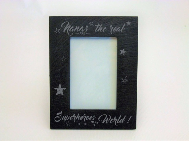 "6x4 Engraved Slate Photo Frame - Nana Gift ""Nanas Are The Real Superheroes" - image 1