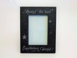 "6x4 Engraved Slate Photo Frame - Nana Gift ""Nanas Are The Real Superheroes" - thumbnail 1