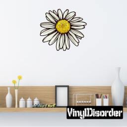 Floral Flower Wall Decal - Fabric Vinyl Removable & Reusable Floralfloweruscolor035Et