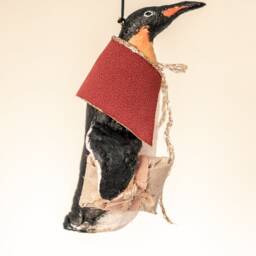 Emperor Penguin Hanging Ornament, Cotton Wool Christmas Tree Decoration - thumbnail 3