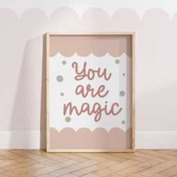 Set Of 6 Girls Dusty Pink & Sage Green Gallery Wall Prints, Poster Bundle, Girl Playroom Nursery Bedroom Decor - thumbnail 3