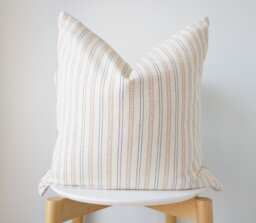 Cream Striped Pillow Cover - thumbnail 1