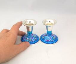 Mini Candle Holders, Candlesticks Table Decoration, Housewarming Gift, Religious Gifts, Bat Mitzvah Israel Art, Judaica Art