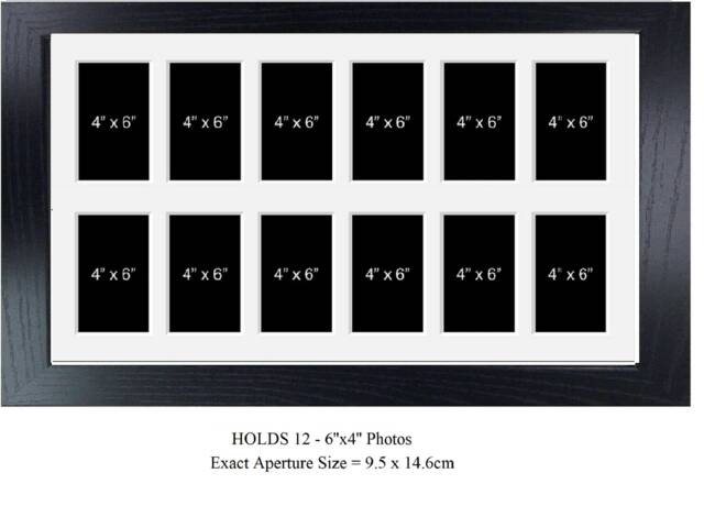 Multi Photo Picture Frame Black Veneer, Holds 12 - 4x6 Photos - image 1