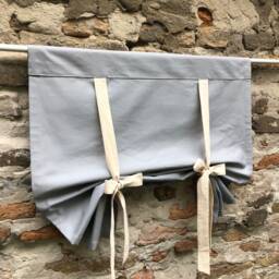 Roll Up Window Shade Grey Modern Farmhouse Tie Valance Swedish Blind Gray Treatment French Country Custom Size Curtains - thumbnail 3