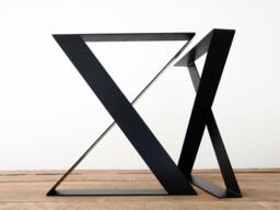 "x-Frame Steel Dining Table Legs, Modern Design, Height 26""-30"