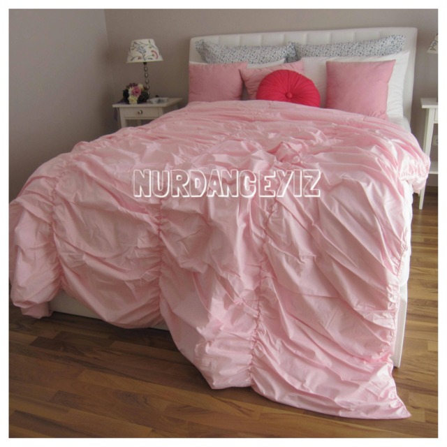 Shabby Chic Ruched Cotton Duvet Cover - Bohemian Style Bedding - image 1