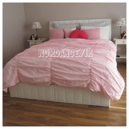 Shabby Chic Ruched Cotton Duvet Cover - Bohemian Style Bedding - thumbnail 3