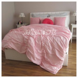 Shabby Chic Ruched Cotton Duvet Cover - Bohemian Style Bedding - thumbnail 2