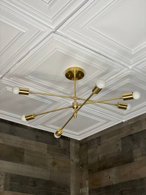 Minerva Modern 6 Light Mid Century Abstract Chandelier - image 1