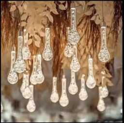 Wedding Props 10 Heads Led Transparent Acrylic Water Drops Hanging Ceiling Bubble Lamp - thumbnail 1