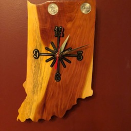 Indiana Handmade State Quarter Clock With Inlaid Quarters. Choice Of Wood. Customizable - thumbnail 2