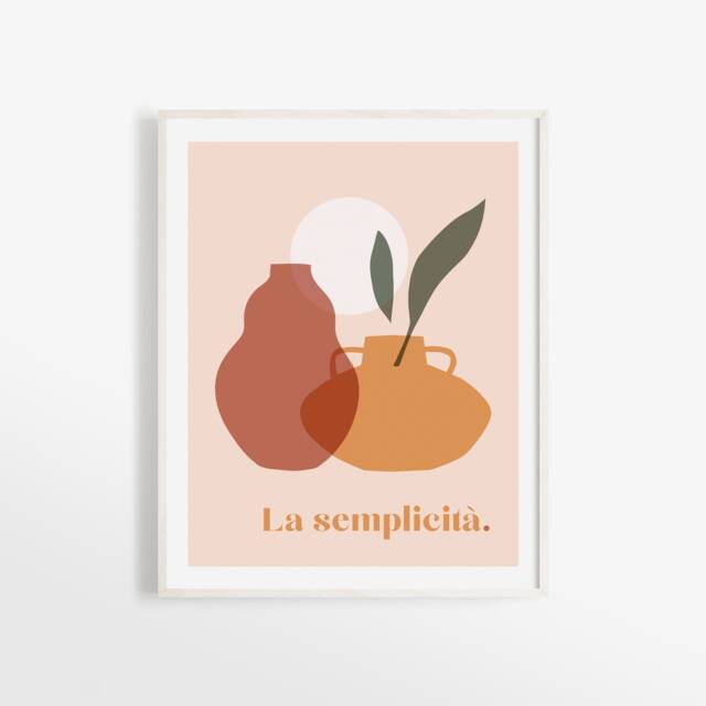 La Semplicit?? Art Print Minimalist Vases, Warm Colors - Matte - image 1