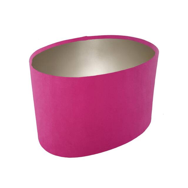 Pink Oval Lampshade in Velvet With Champagne Lining - image 1