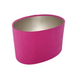 Pink Oval Lampshade in Velvet With Champagne Lining - thumbnail 1