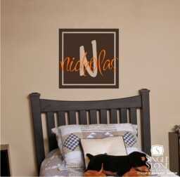 Monogram Boxed Wall Decal - Vinyl Stickers Art Custom Home Decor