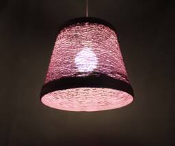 Handwoven Paper Rope Pendant Light Purple Boho Lampshade