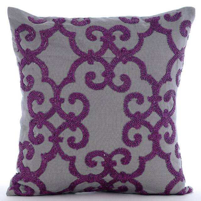 "Decorative Gray Pillow Cover For Bed 24""x24""/26""x26" - image 1