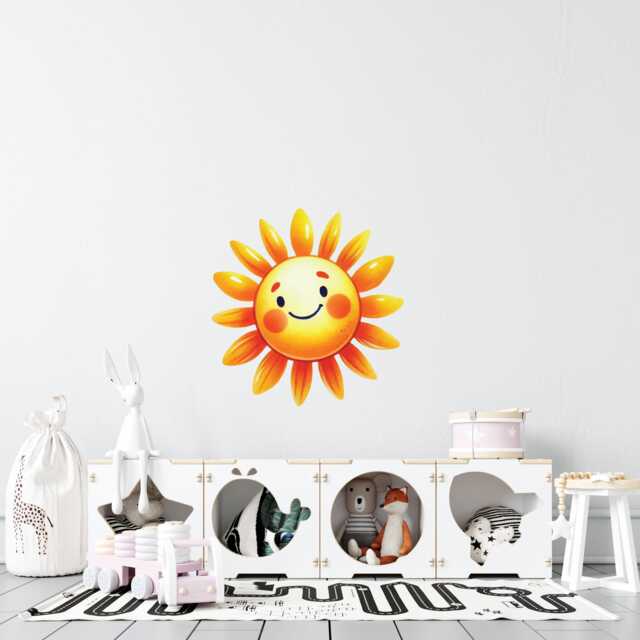 Cute Sun Wall Sticker - Playroom & Kids Bedroom Decor , Baby Nursery Art Thevinylcreations - image 1