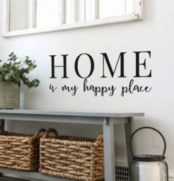 Home Is My Happy Place-Vinyl Wall Quotes - Family Farmhouse Decor - Home Decor - thumbnail 1