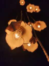 Porcelain Bloom Chandelier Gold Accent Floral Light Fixture - thumbnail 1
