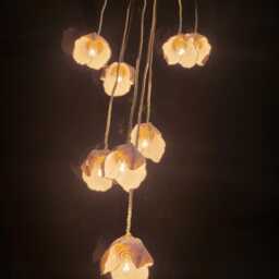 Porcelain Bloom Chandelier Gold Accent Floral Light Fixture - thumbnail 2