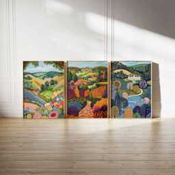 Set Of 3 Chatsworth House Peak District Travel Poster, UK Wall Art, Scenic Print, British Landmark Print - thumbnail 2