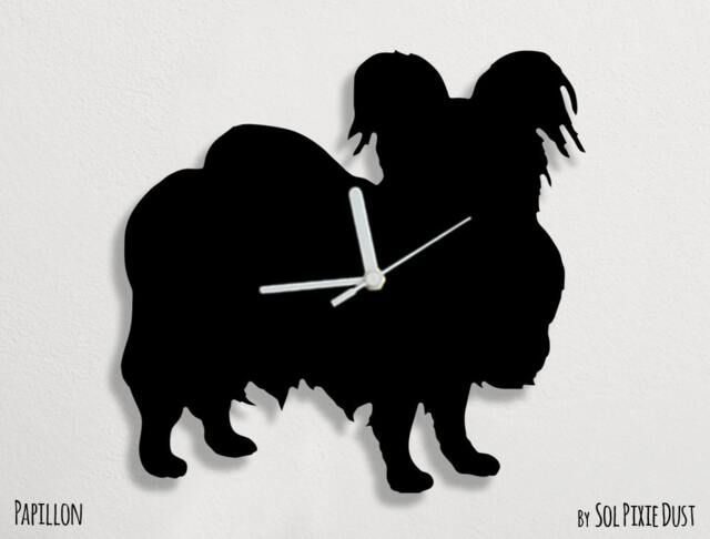 Papillon Dog - Wall Clock Silhouette - image 1