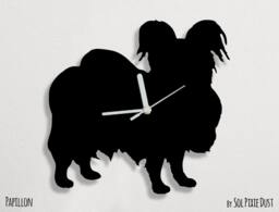Papillon Dog - Wall Clock Silhouette - thumbnail 1
