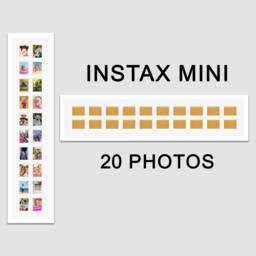 Instax Mini Photo Frame - White Wooden Collage, Holds 20 Photos